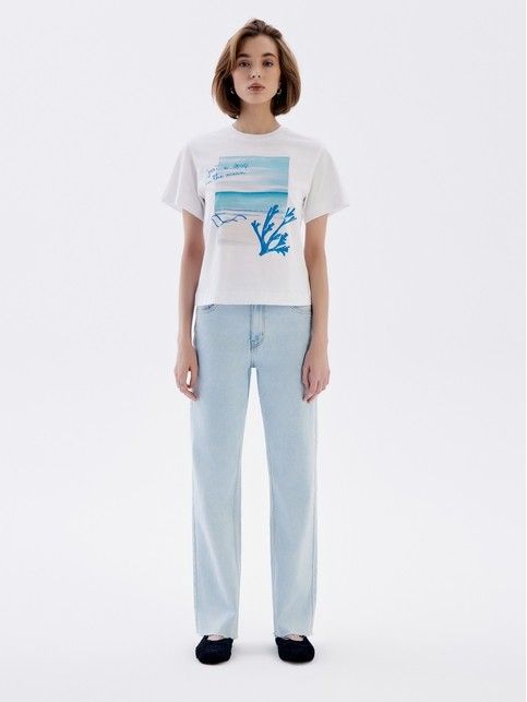 Футболка из хлопка с рисунком «Ocean» LD 2666 - купить в интернет-магазине Conte