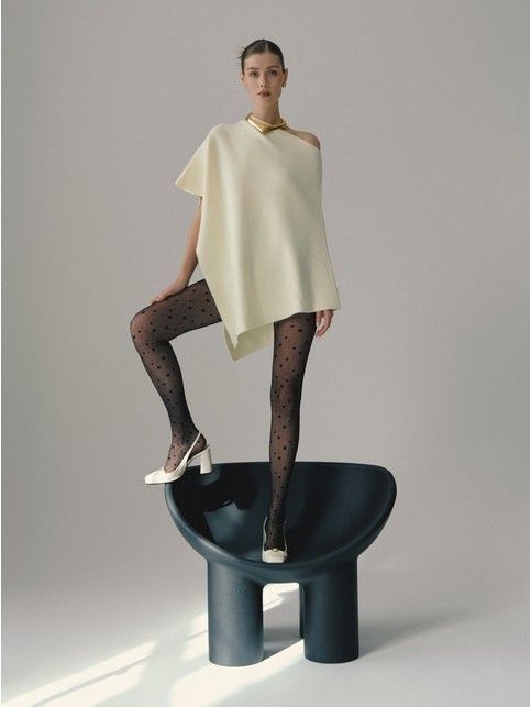 Колготки в сердечки и точки FEELING