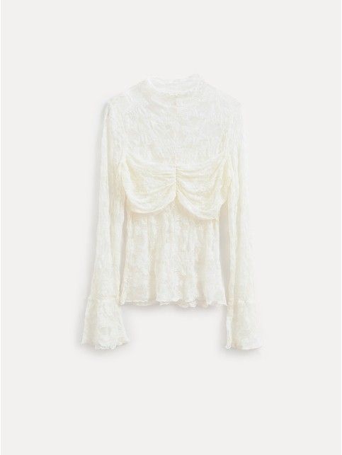 Лонгслив из кружева с драпировкой «бандо» LD 3491 - купить в интернет-магазине Conte