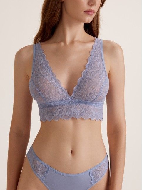 Бюстье с цветочным кружевом и прозрачной сеткой FLOWER LINE LBE 3175