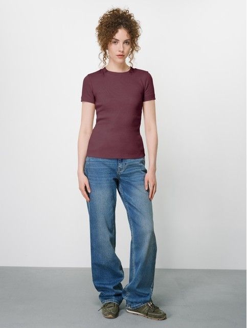 Футболка из хлопка в рубчик BASIC COLLECTION - купить в интернет-магазине Conte