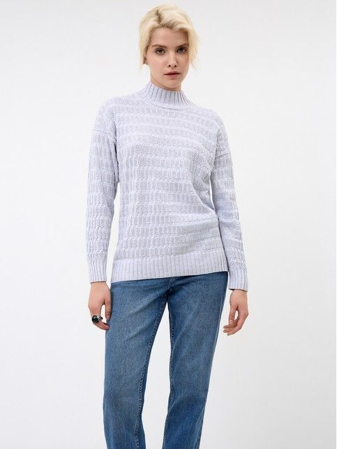 Джемпер свободного силуэта из хлопка и модала LDK 24105 - купить в интернет-магазине Conte