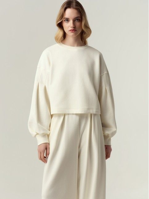 Свитшот из футера с объёмными рукавами LD 3373 - купить в интернет-магазине Conte