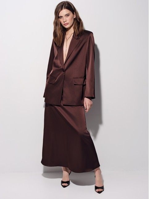 Юбка-макси из плотного сатина с матовым блеском LU 3389 - купить в интернет-магазине Conte