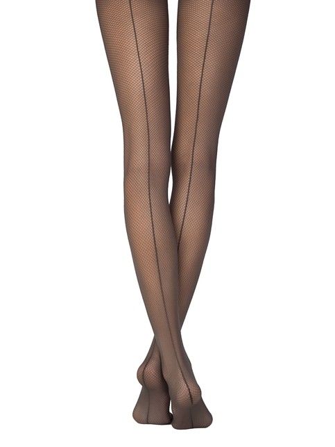 Колготки с имитацией шва сзади и эффектом мелкой сетки LINEA Lycra®