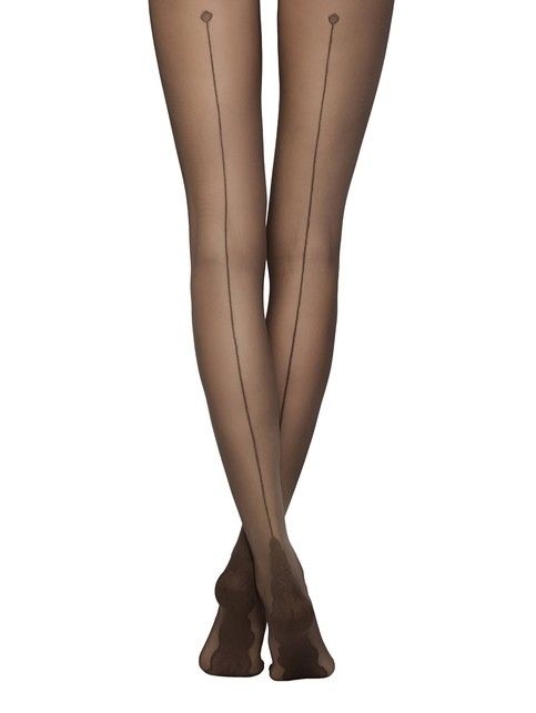 Колготки женские с имитацией шва сзади STELLA Lycra® цвета графит