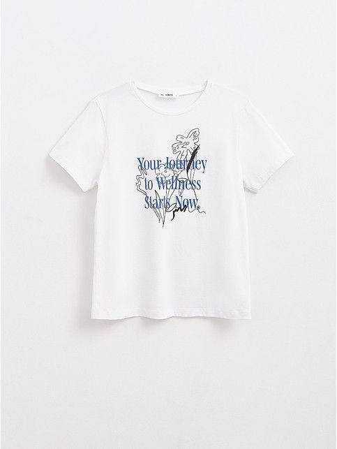 Базовая футболка из хлопка с рисунком «Wellness» LD 2126 - купить в интернет-магазине Conte