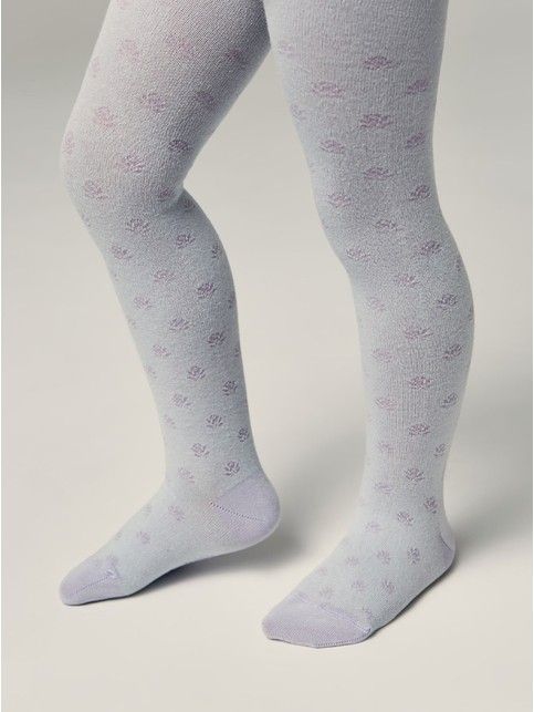 Хлопковые колготки с рисунком «цветы»