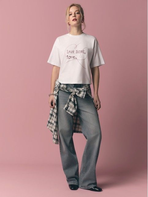 Футболка из хлопка с рисунком «Love» LD 3032 - купить в интернет-магазине Conte