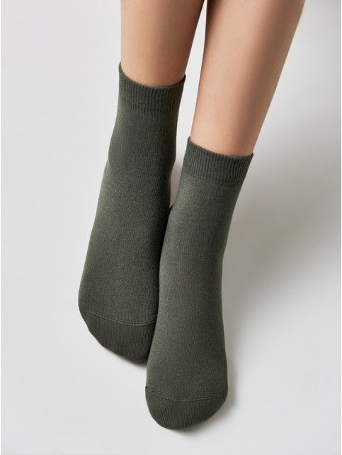 Хлопковые носки TIP-TOP цвета хаки - купить в интернет-магазине Conte