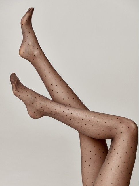 Колготки женские в горошек DOTS Lycra® цвета графит