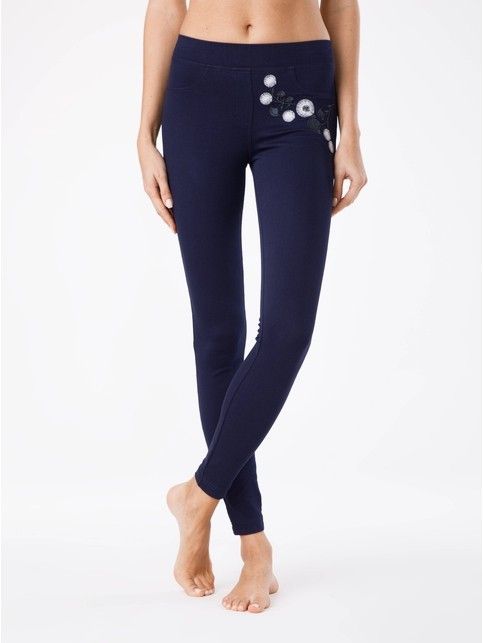 Ультраэластичные джеггинсы с металлической вышивкой FLORES