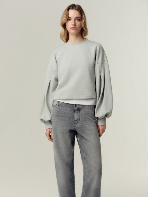 Свитшот из футера с объёмными рукавами LD 3373 - купить в интернет-магазине Conte