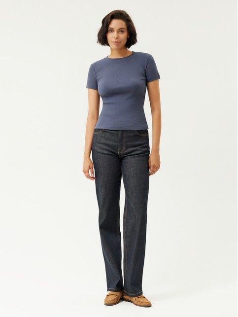 Футболка из хлопка в рубчик BASIC COLLECTION - купить в интернет-магазине Conte