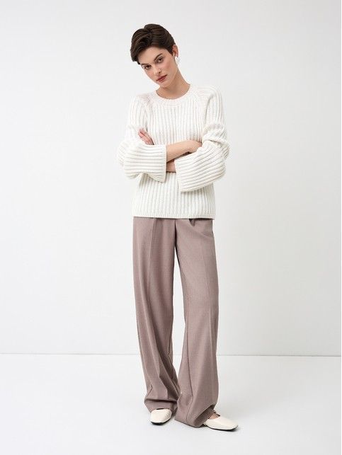 Джемпер объёмного силуэта из хлопковой пряжи LDK 24117 - купить в интернет-магазине Conte