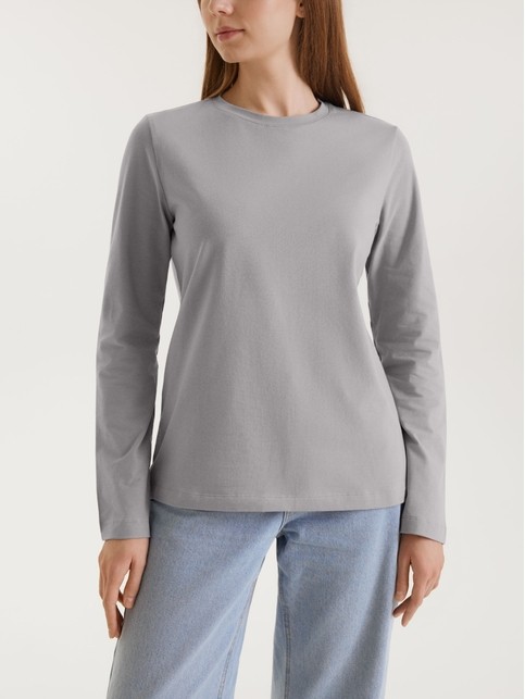 Лонгслив из хлопка с прямого кроя BASIC COLLECTION - купить в интернет-магазине Conte