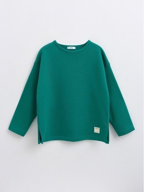 Свитшот с разрезами по бокам из футера на флисе LD 2354 - купить в интернет-магазине Conte