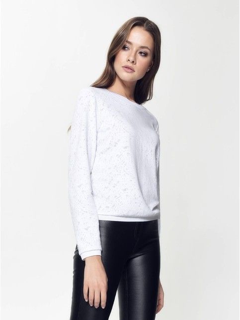 Ультракомфортный фактурный свитшот женский LD 888 белый