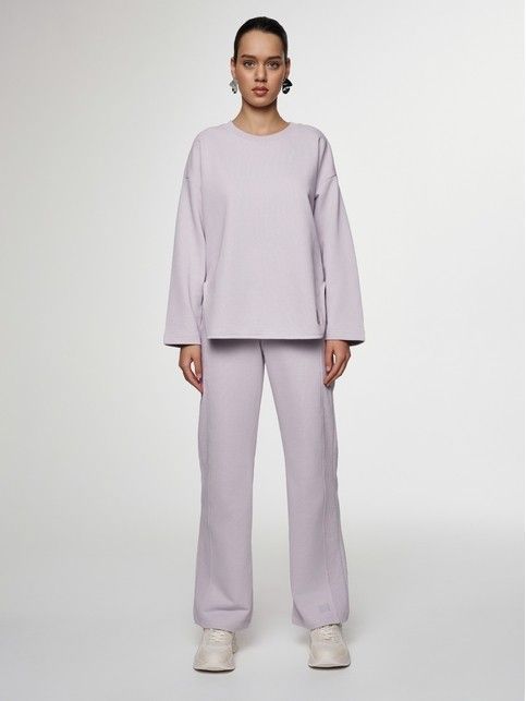 Брюки из футера с фактурными вставками по бокам LBK 2583 - купить в интернет-магазине Conte