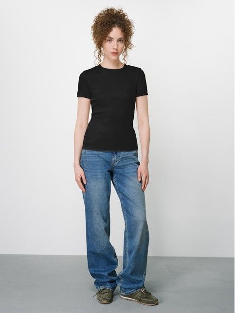 Футболка из хлопка в рубчик BASIC COLLECTION - купить в интернет-магазине Conte