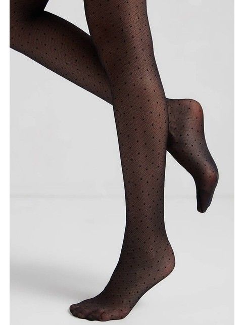 Колготки женские с рисунком «точки» PAULINE неро цвета