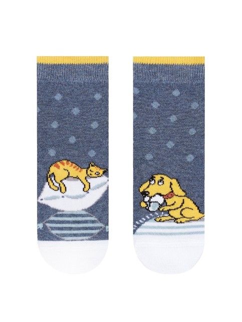 Хлопковые темно джинсовые носки с веселыми рисунками