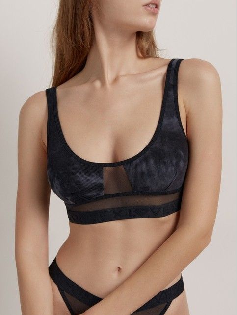 Бюстье из хлопка в рубчик и эластичной сеточки RIB WITH MESH LBE 2492