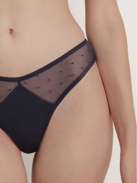 Трусы «бразилиана» с плавной V-образной талией MESH&DOTS COTTON LBR 1871