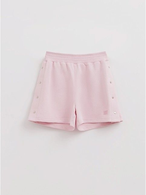 Шорты из футера с боковой вставкой на кнопках LS 2783