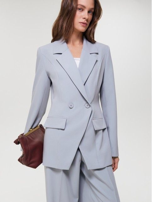 Жакет из костюмной ткани с ассиметричной застёжкой LJ 3394 - купить в интернет-магазине Conte