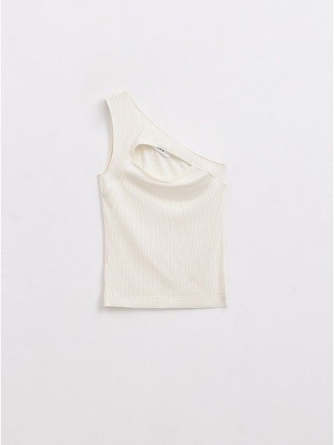 Топ в рубчик на одно с фигурным вырезом LD 2155 - купить в интернет-магазине Conte