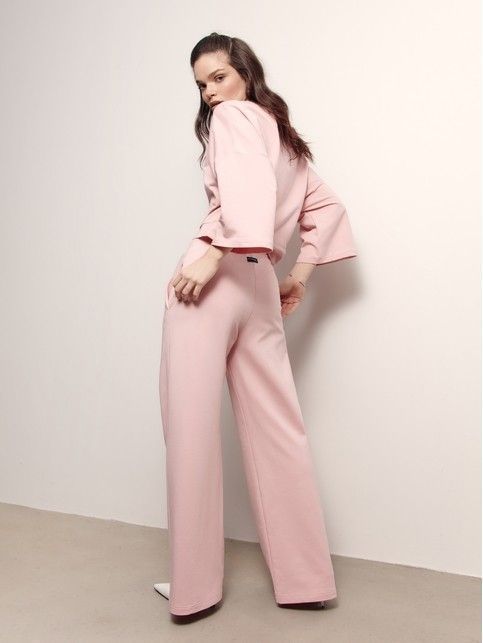 Широкие брюки из футера c боковыми карманами LBK 1794 - купить в интернет-магазине Conte