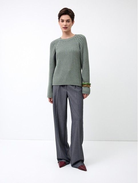 Джемпер объёмного силуэта из хлопковой пряжи LDK 24117 - купить в интернет-магазине Conte