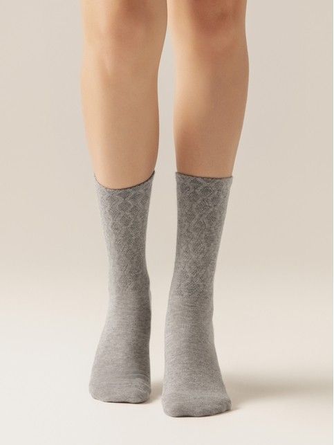 Удлинённые носки с хлопком и рисунком «зигзаги»