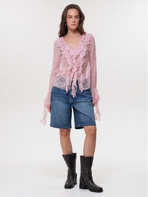 Блуза из кружева с рюшами LBL 3741 - купить в интернет-магазине Conte