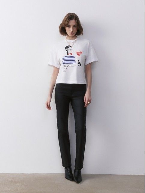 Футболка с манжетами и рисунком "Friend" LD 2690 - купить в интернет-магазине Conte