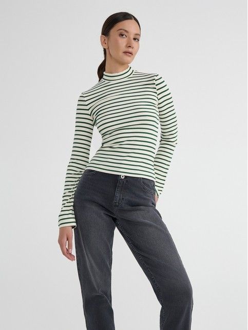 Джемпер в рубчик из вискозы с расклешенными рукавами LD 2798 - купить в интернет-магазине Conte