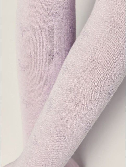 Хлопковые колготки с рисунком «фламинго»