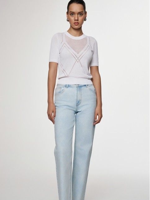 Джемпер с комбинированным переплетением LDK 2330