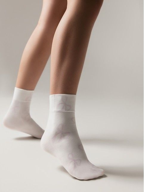 Плотные носки с рисунком «Розовые бантики» - купить в интернет-магазине Conte