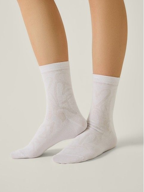 Классические хлопковые носки с рисунком «сердечки»