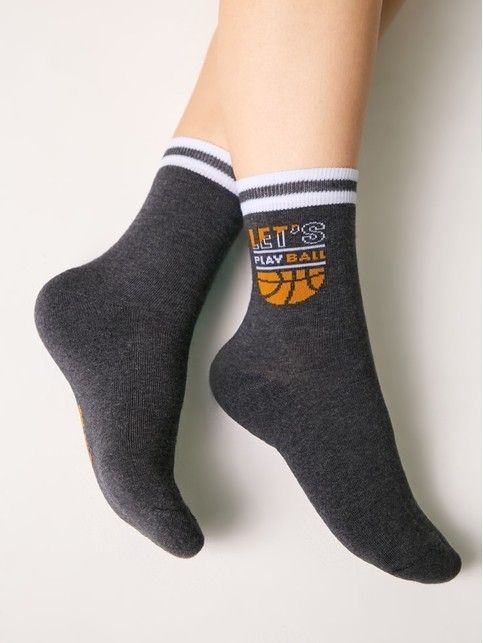 Хлопковые темно-серые носки SOF-TIKI с махровой стопой