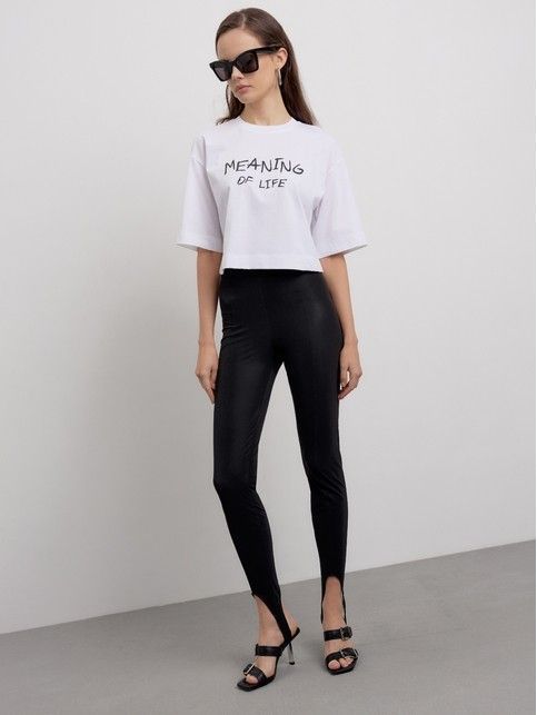 Леггинсы с полиуретановым покрытием и со штрипками LLG 2828