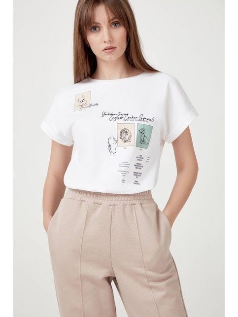 Футболка с манжетами «Vintage dog print» LD 1786