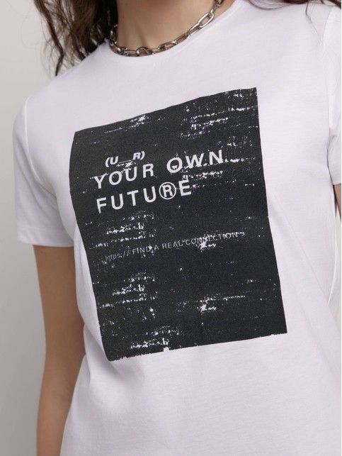 Базовая футболка из хлопка с рисунком «Future» LD 2135