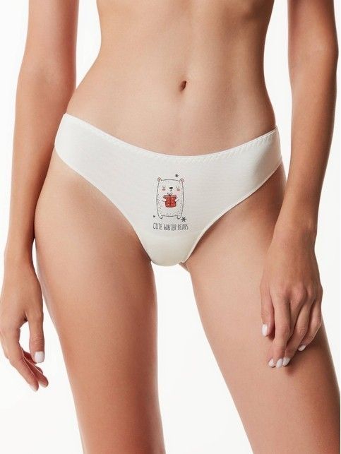 Трусы «бикини» c кружевом и новогодним рисунком MERRY XMAS LB 1711 - купить в интернет-магазине Conte