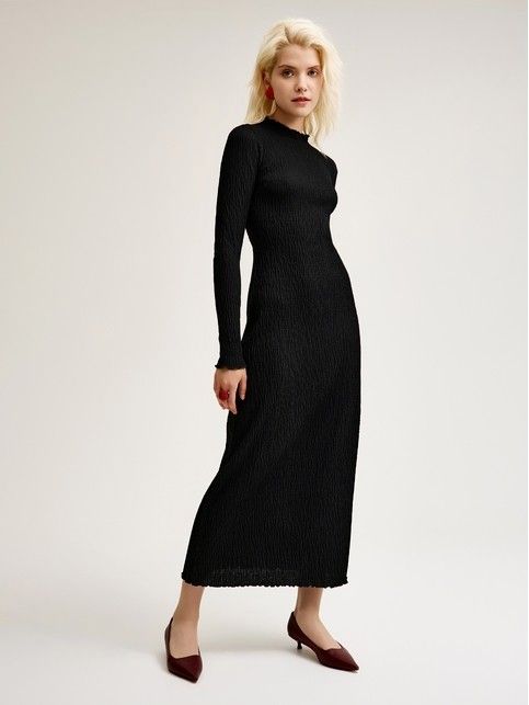 Платье-макси с жатым эффектом LPL 3239 - купить в интернет-магазине Conte