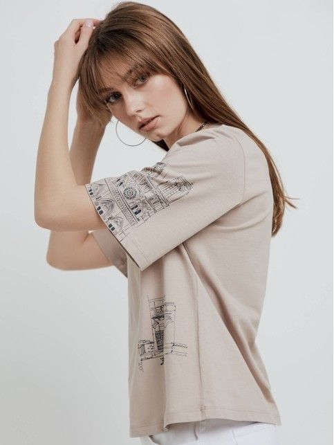 Oversize-футболка из хлопка «Paris» LD 1741