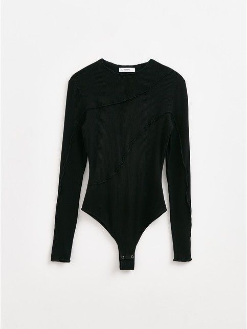Боди в рубчик с декоративными швами LBD 2616