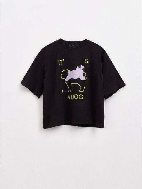 Свободная футболка из хлопка с рисунком «It’s a dog» LD 2149